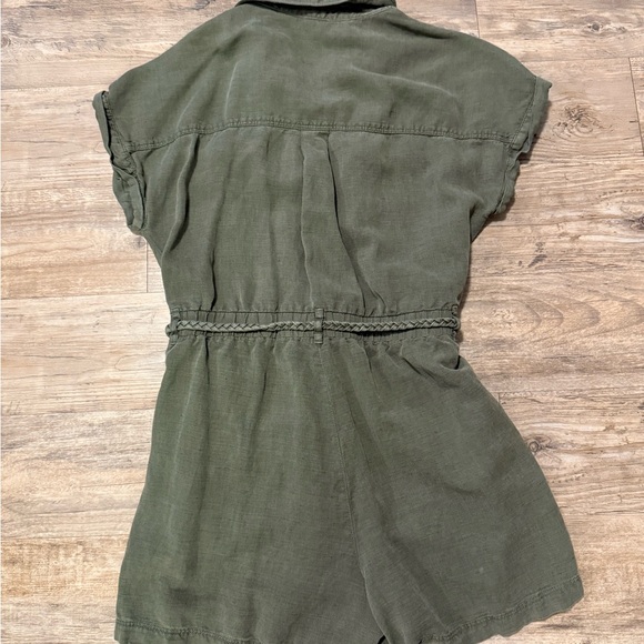Nicole Miller Olive Button-Up Romper - Picture 4 of 4